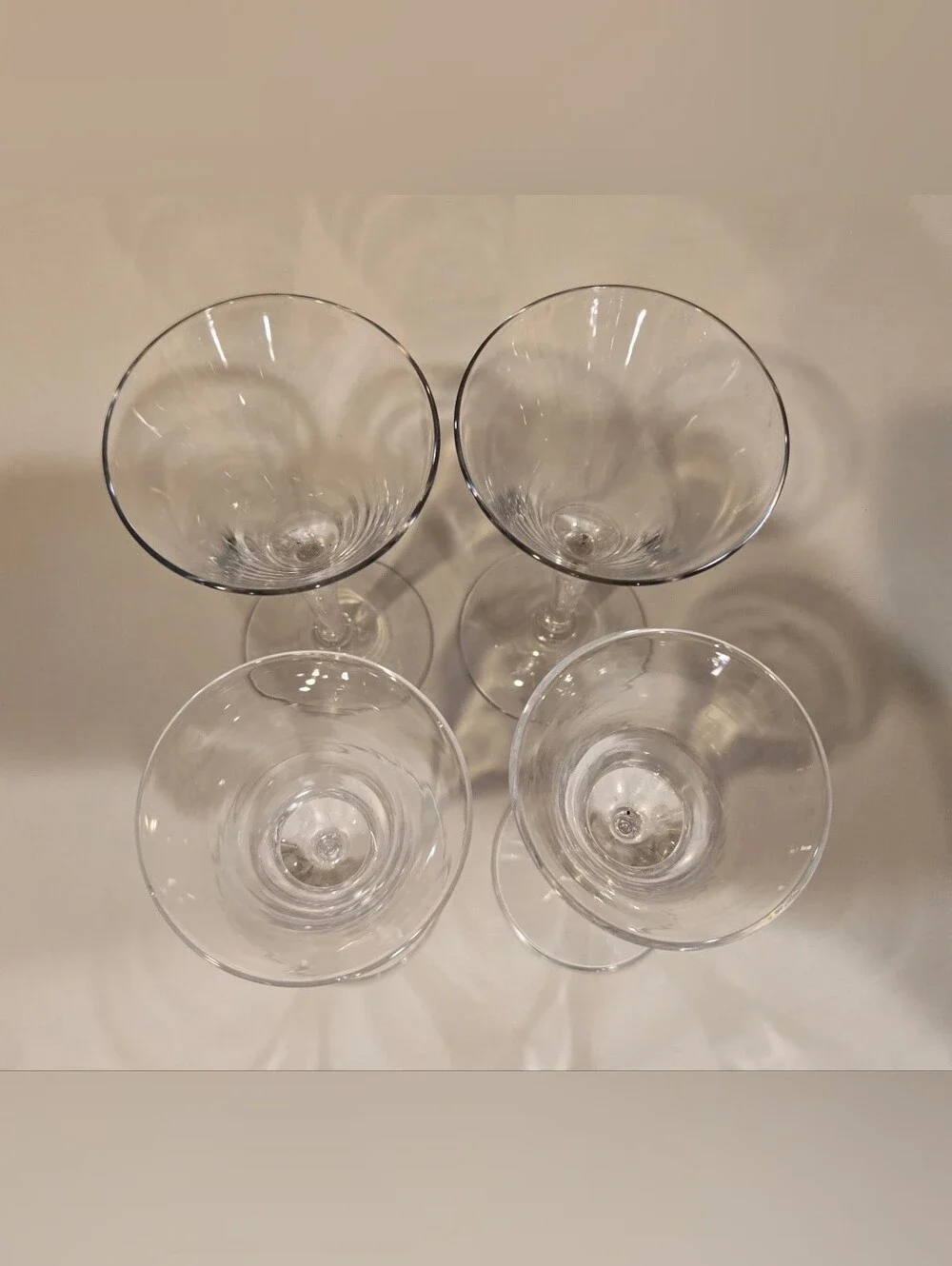 Clear Crystal Stemmed Cordial Glasses - Set of 4